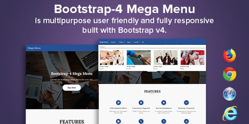 Bootstrap 4 Mega Menu