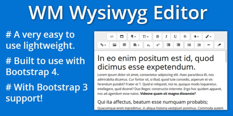 Bootstrap 4 WYSIWYG Editor