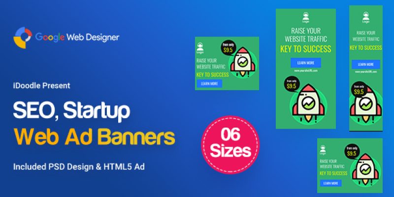 C04 – SEO, Startup Agency Banners GWD & PSD