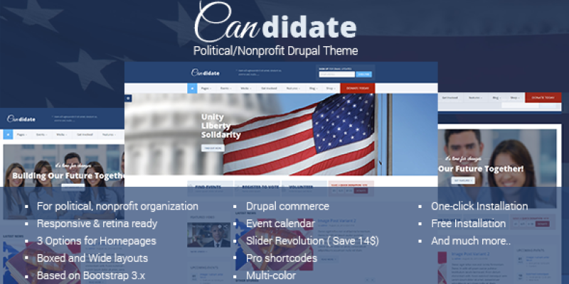 Candidate – Political/Nonprofit Drupal Theme