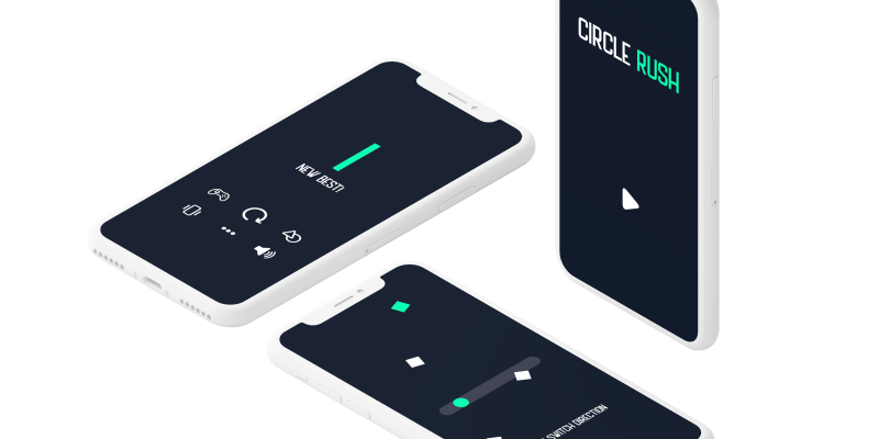 Circle Rush – native iOS 13.0 mobile game app iPhone 11 corona