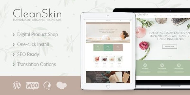 CleanSkin | Handmade Organic Soap & Natural Cosmetics Shop WordPress Theme