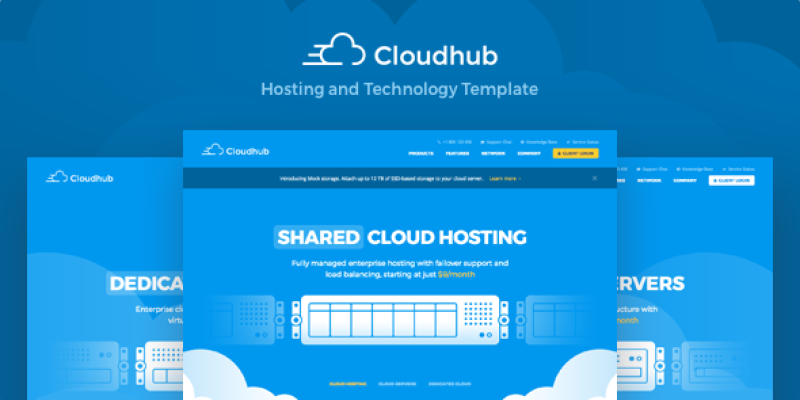 Cloudhub – Hosting and Technology HTML Template