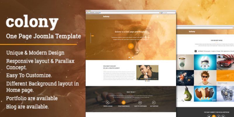 Colony | One page Multipurpose JOOMLA Template