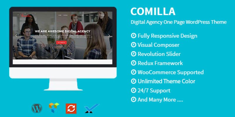 Comilla – Digital Agency One Page WordPress Theme