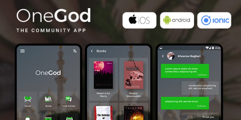 Community Android + iOS App Template | HTML + Css IONIC 3 | OneGod