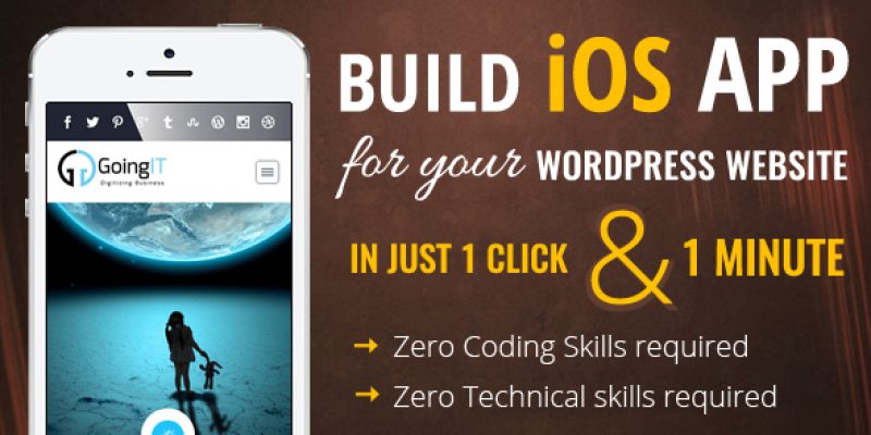 Create WordPress Apple iOS Mobile App Maker and Builder
