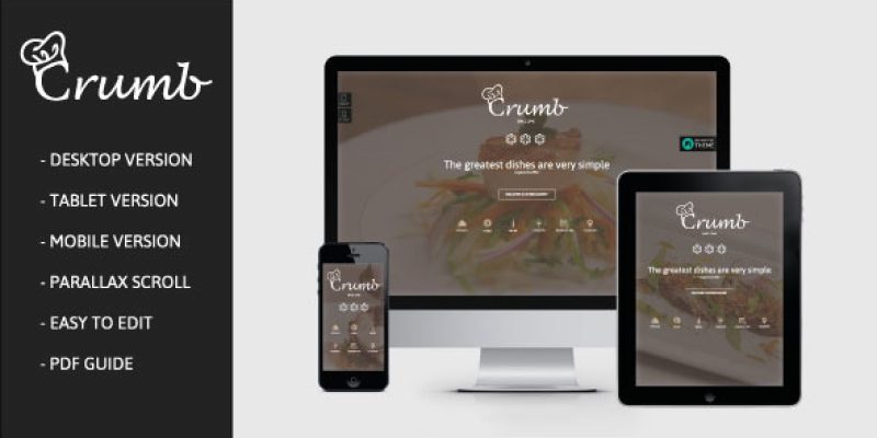 Crumb – One page Restaurant Muse Template
