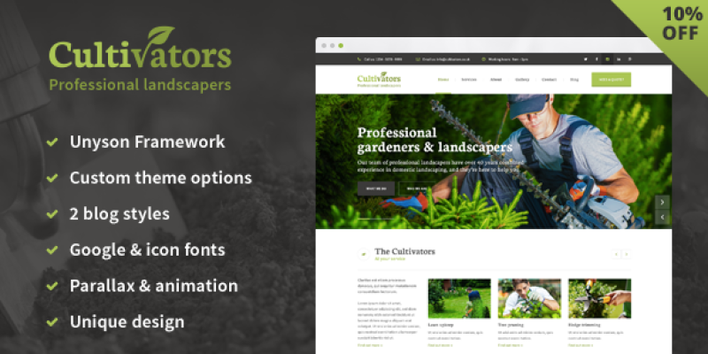 Cultivators – WordPress Gardening Design