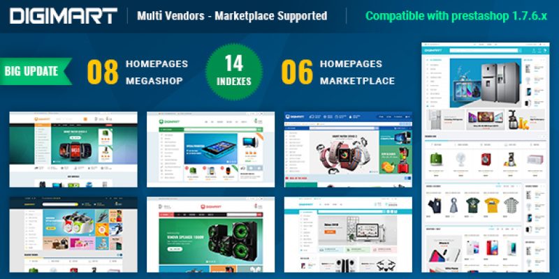 Digimart | Multi Vendors – Marketplace PrestaShop 1.7 Theme (  Compatible JA Marketplace )