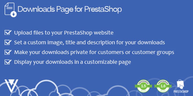Downloads Page for PrestaShop
