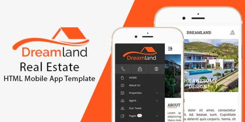 DreamLand – Real Estate HTML Mobile App Template
