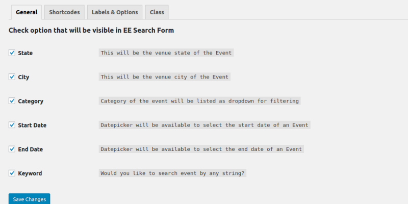 EE4 Event Search Form