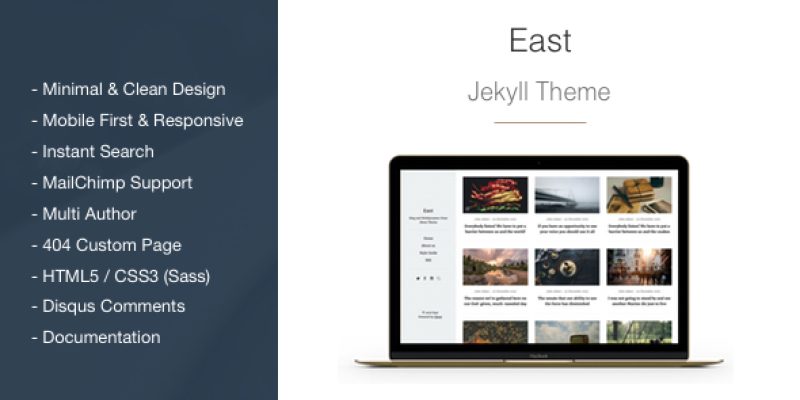 East – Minimal and Clean Jekyll Blog Theme