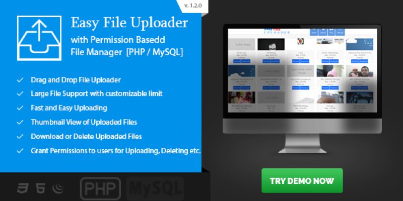 Easy File Uploader – PHP Multiple Uploader with File Manager