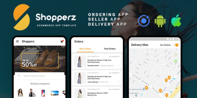 Ecommerce Android + iOS App Template (HTML + CSS files in IONIC 3) | Shopperz