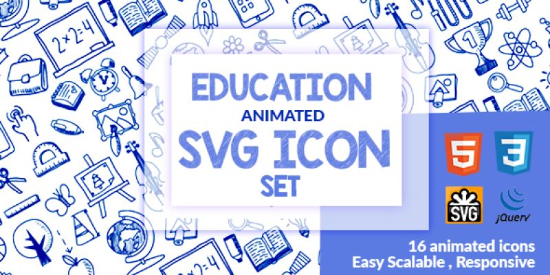 Education Animated SVG Icon Set