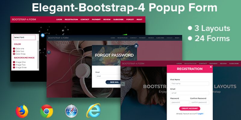 Elegant-Bootstrap 4 Popup Form