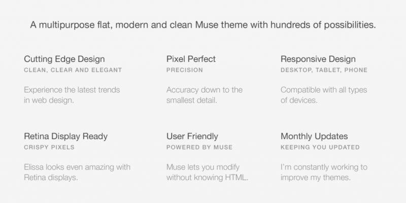 Elissa – Multipurpose One Page Muse Template