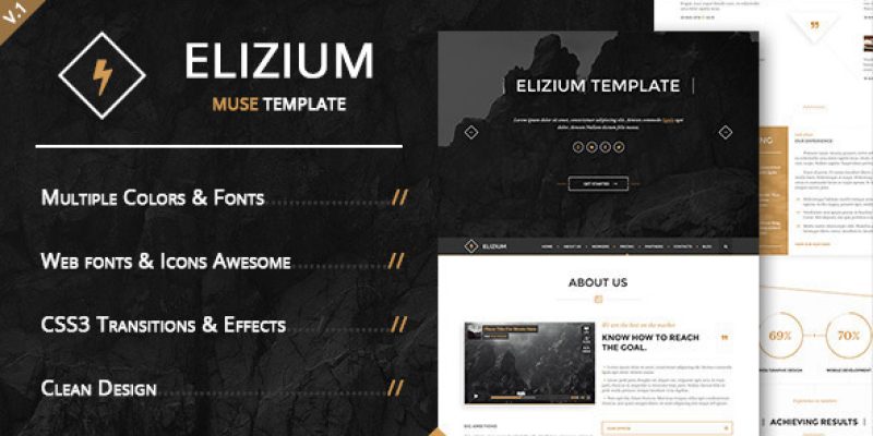 Elizium – Landing Page Muse Template