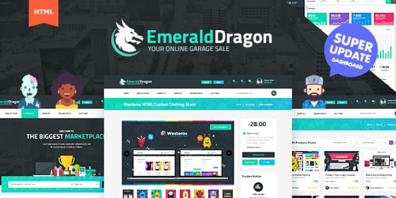 Emerald Dragon Digital Marketplace HTML Multipurpose Template V2.0