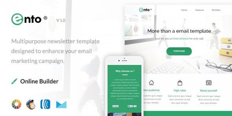 Ento – Modern Email Template + Online Editor