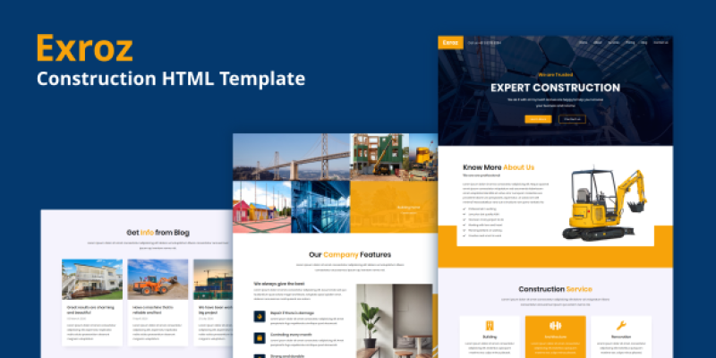 Exroz – Construction HTML Template