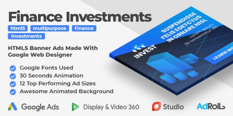 Finance Investments – Animated HTML5 Banner Ad Templates (GWD)