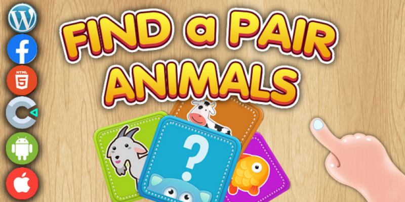 Find a Pair: Animals – HTML5 Game for Children
