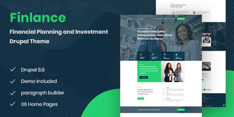 Finlance – Financial Planning Drupal 8.8 Theme with Paragraph Builder