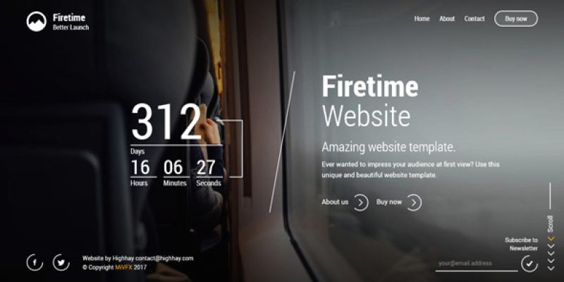 Firetime – A Freshly New creative template for Coming soon page