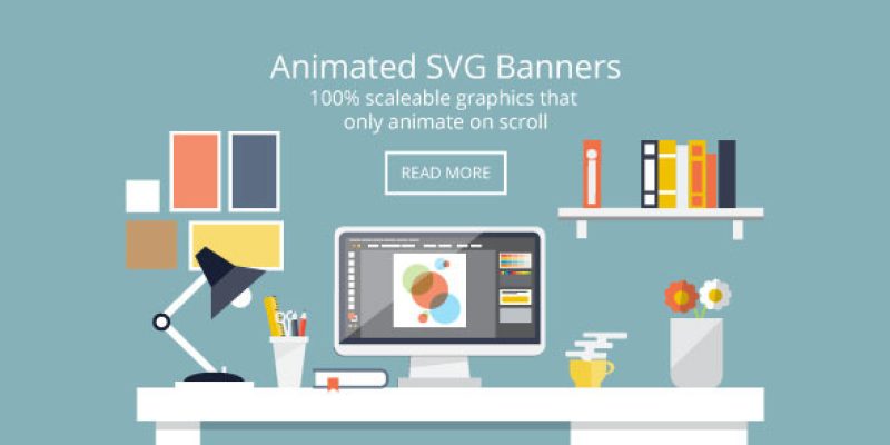 Flat Design Desk Banners – Animated SVG