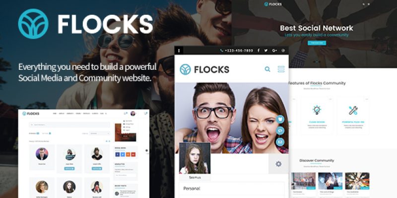 Flocks – Business, Social Networking, and Community WordPress Theme