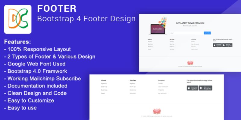 Footer – Bootstrap 4 Footer Design