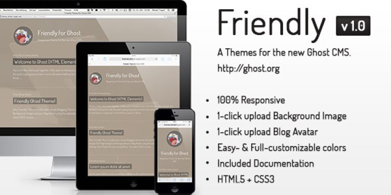 Friendly Responsive Theme for the new Ghost CMS