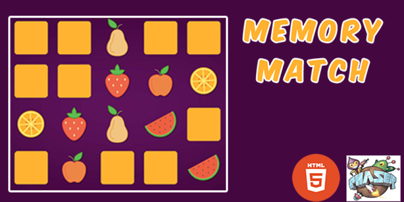 Fruits Memory Matching – HTML5 Game