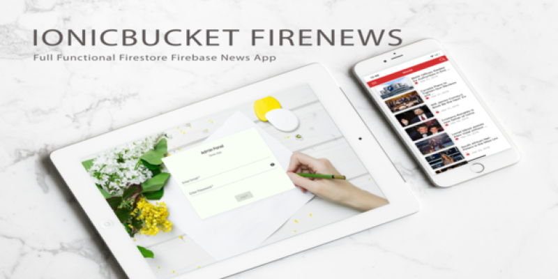 Full functional news app with admin panel Firebase Firestore & Ionic Framework