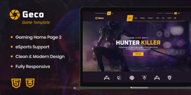 Geco – eSports Gaming HTML5 Template