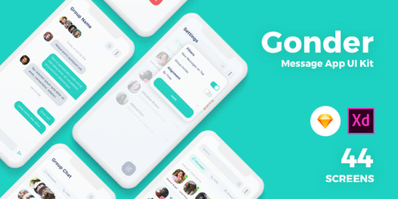 Gonder – Message Ui Kit Mobile App