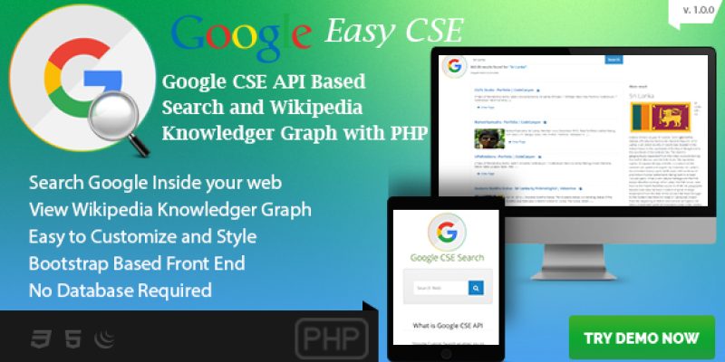 Google CSE Easy Search – Google API PHP Script