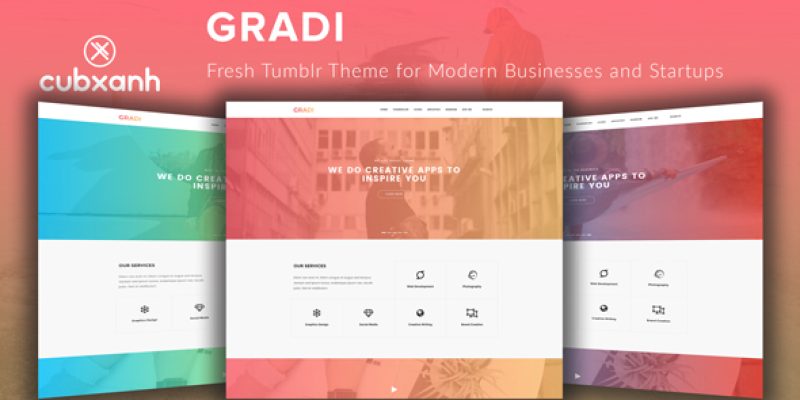 Gradi – Fresh Tumblr Theme for Modern Businesses and Startups