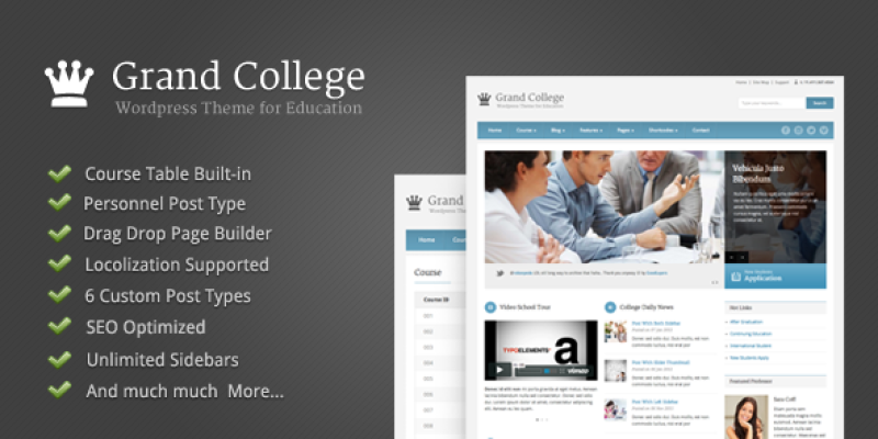 Grand College – WordPress Theme For Education
