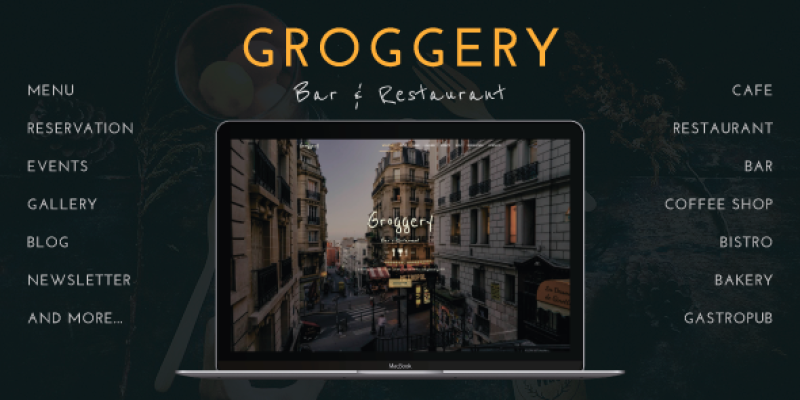 Groggery – Responsive Bar, Restaurant and Cafe WordPress Theme
