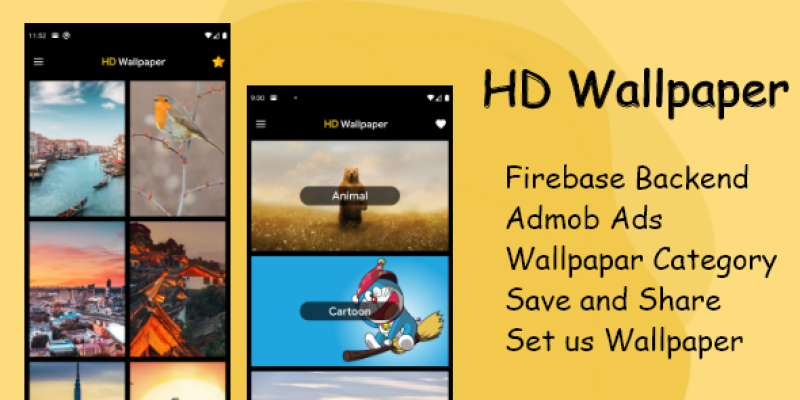 HD Wallpaper Android app with Firebase Backend and Admob Ads