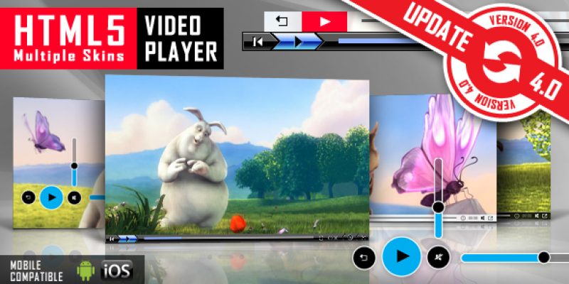 HTML5 Video Player with Multiple Skins