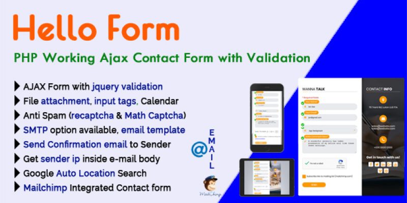 Hello Form – PHP Working Ajax Contact Form with Validation