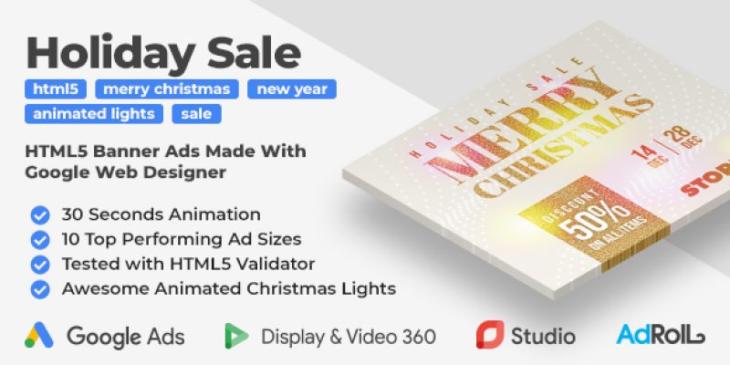 Holiday Sale HTML5 Banner Ad Templates (GWD)