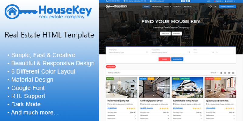 HouseKey – Real Estate HTML Template