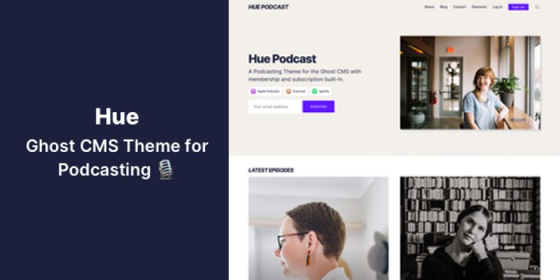 Hue – Ghost CMS Theme for Podcasting