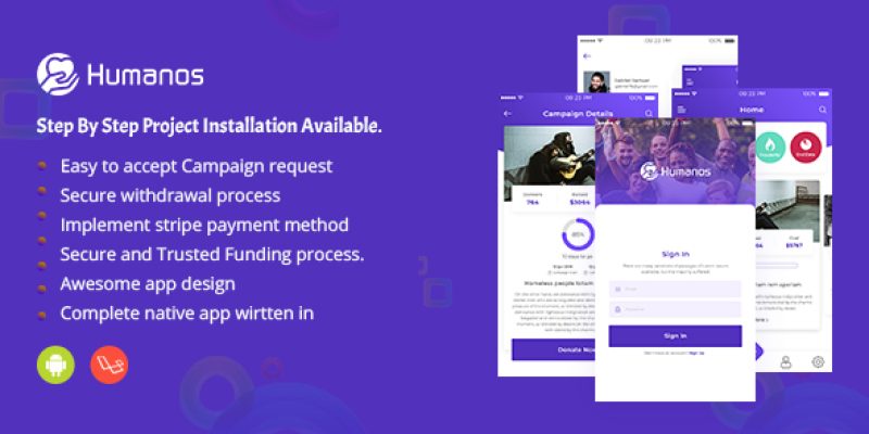 Humanos – Complete (web+Android app) crowdfunding Solutions